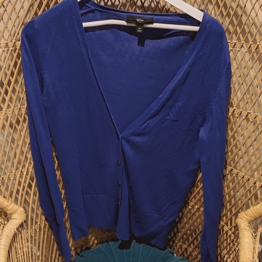 Purple indigo cardigan with metal buttons